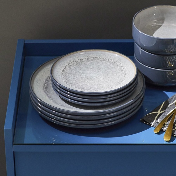 NWT Luxury Reactive Glaze 4 Piece Salad Plate Set, Ash - Picture 3 of 3